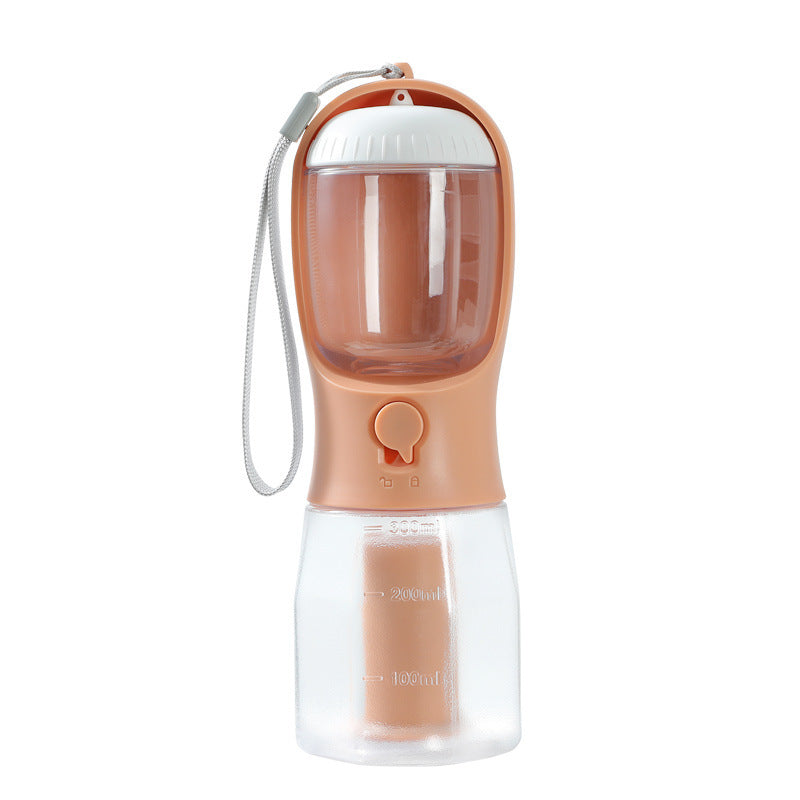 3-in-1 Portable Dog Water Bottle with Food Container & Waste Bag Dispenser