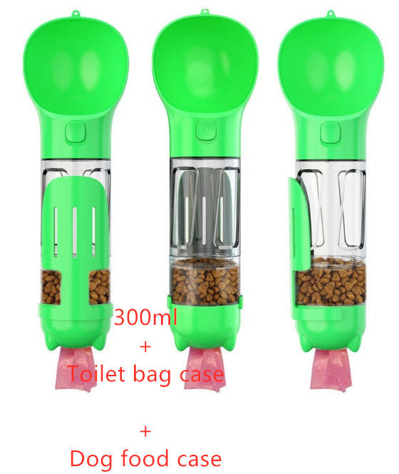 Portable 3-in-1 Dog Water Bottle Feeder with Bowl & Garbage Bag Storage