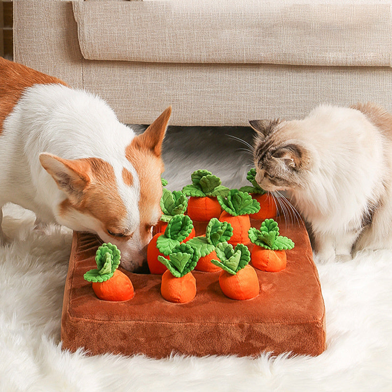 Durable Carrot Plush Dog Toy