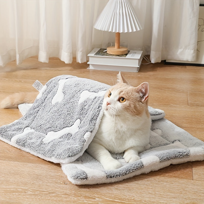 Self-Warming Reversible Pet Bed Mat for Dogs & Cats