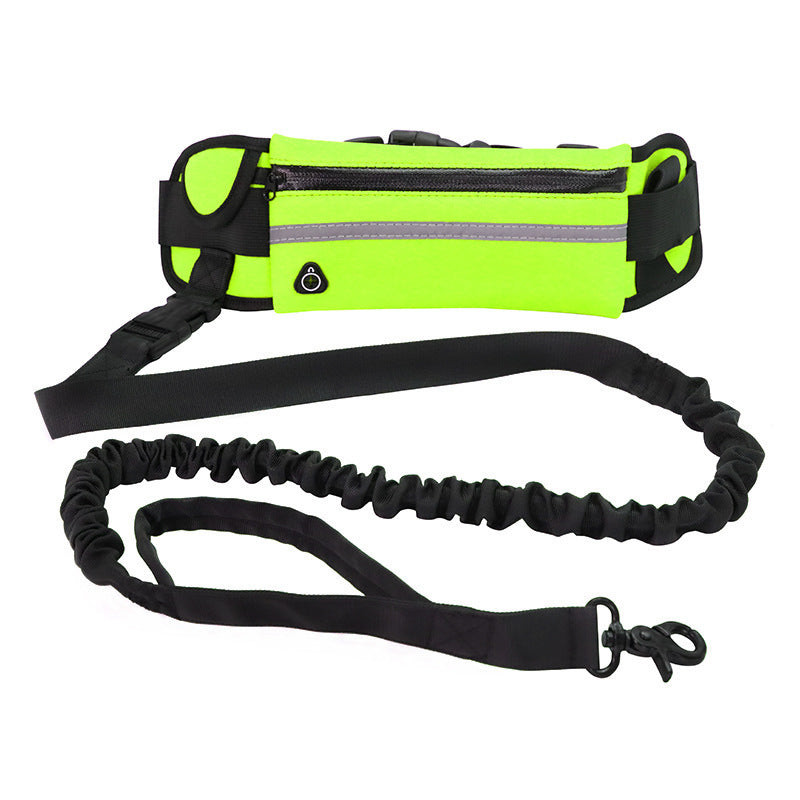Hands-Free Dog Leash with Shock Absorbing Bungee, Phone Pocket & Water Bottle Holder for Large Dogs (Up to 180lbs)