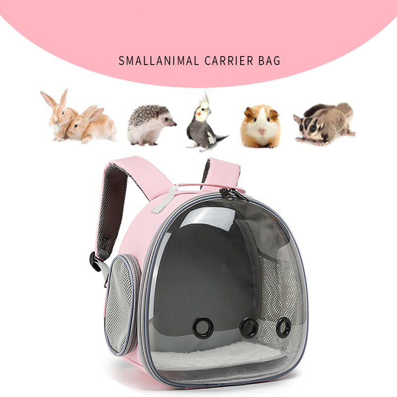 Transparent Pet Backpack Carrier for Hamsters, Guinea Pigs, Rabbits, Sugar Gliders & Ferrets