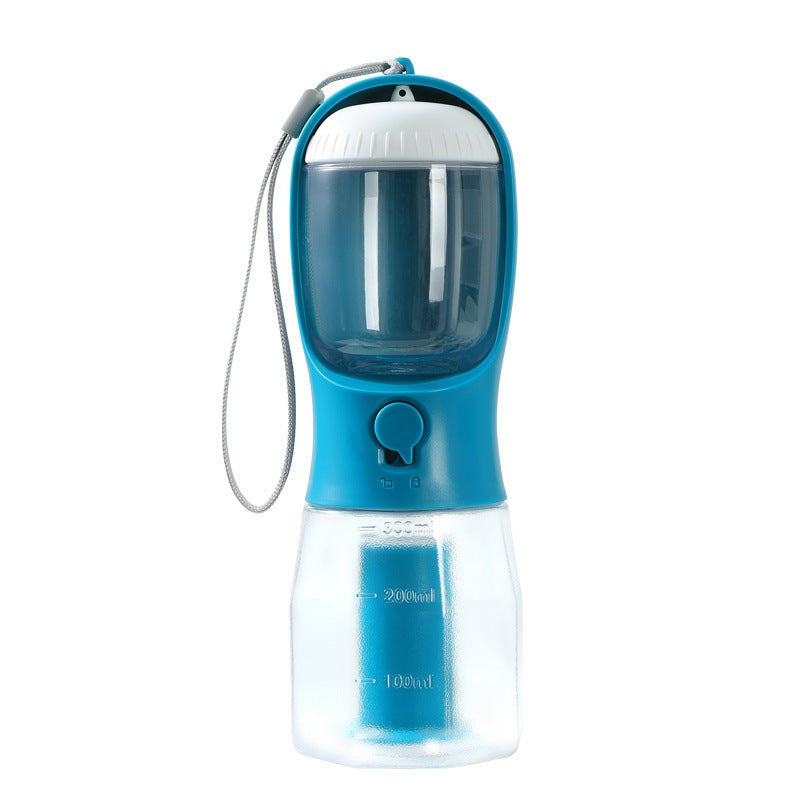 3-in-1 Portable Dog Water Bottle with Food Container & Waste Bag Dispenser