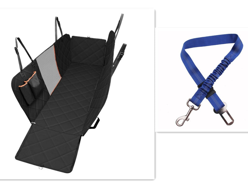Dog Car Seat Cover Hammock with Mesh, Zipper & Pocket