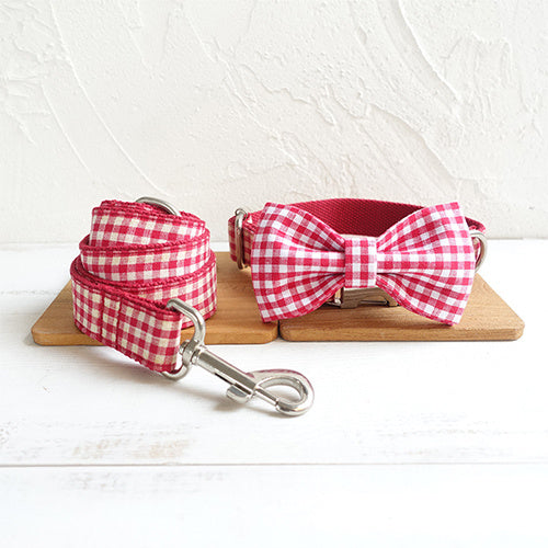 Adjustable Pet Collar with Bow Tie & Leash Set for Dogs and Cats