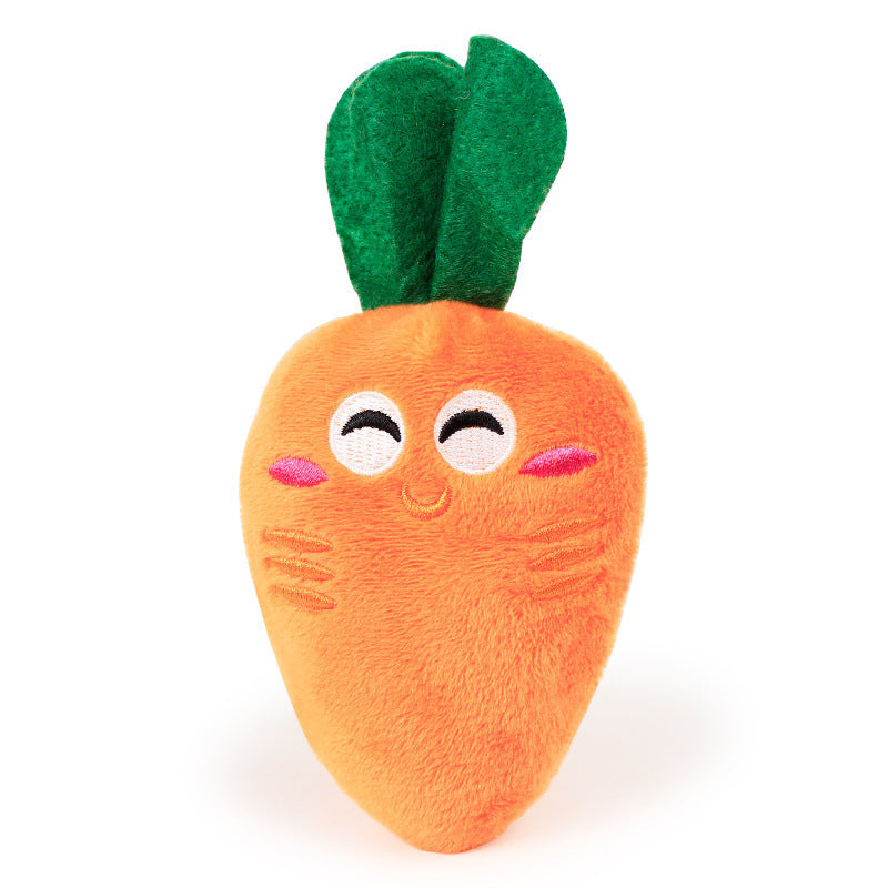 Durable Carrot Plush Dog Toy