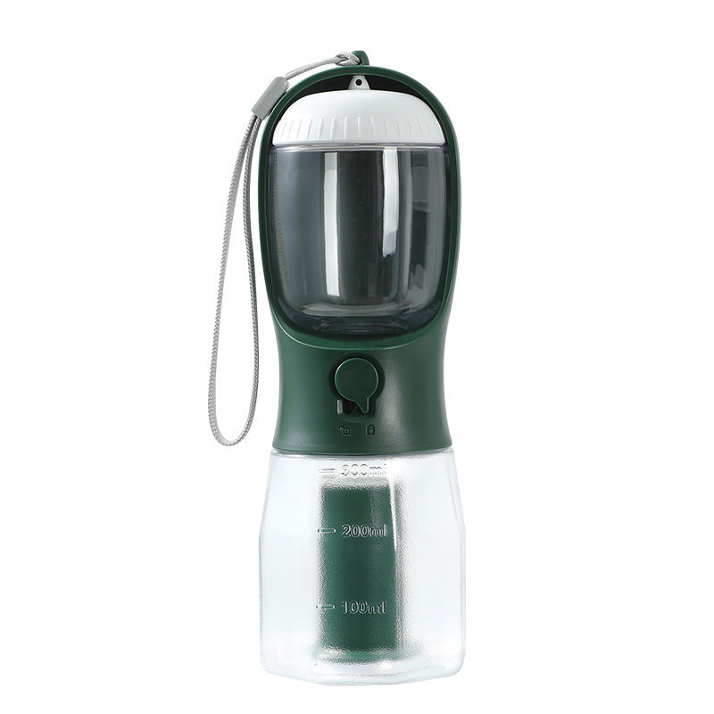 3-in-1 Portable Dog Water Bottle with Food Container & Waste Bag Dispenser
