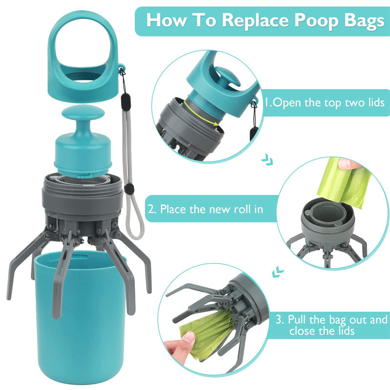 Portable Dog Pooper Scooper with Poop Bag Dispenser