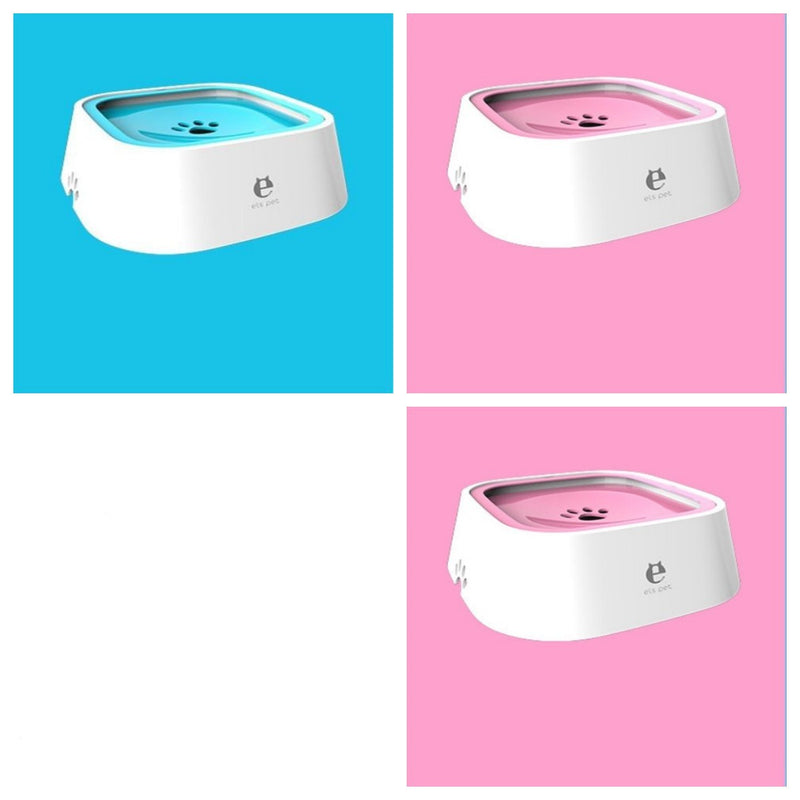 1.5L Anti-Overflow Slow Feeder Pet Water Bowl