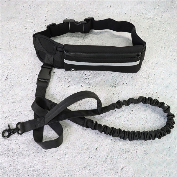 Hands-Free Dog Leash with Shock Absorbing Bungee, Phone Pocket & Water Bottle Holder for Large Dogs (Up to 180lbs)