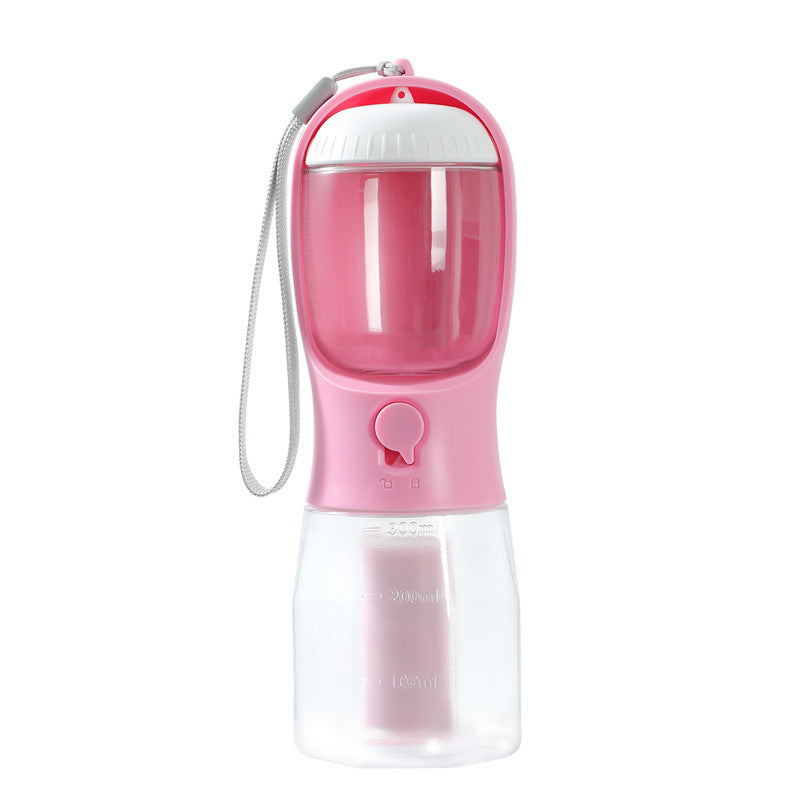 3-in-1 Portable Dog Water Bottle with Food Container & Waste Bag Dispenser