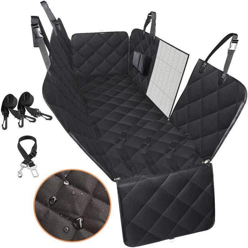 Dog Car Seat Cover Hammock with Mesh, Zipper & Pocket