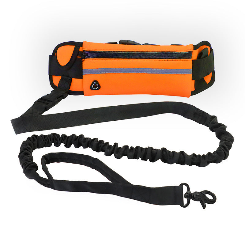 Hands-Free Dog Leash with Shock Absorbing Bungee, Phone Pocket & Water Bottle Holder for Large Dogs (Up to 180lbs)