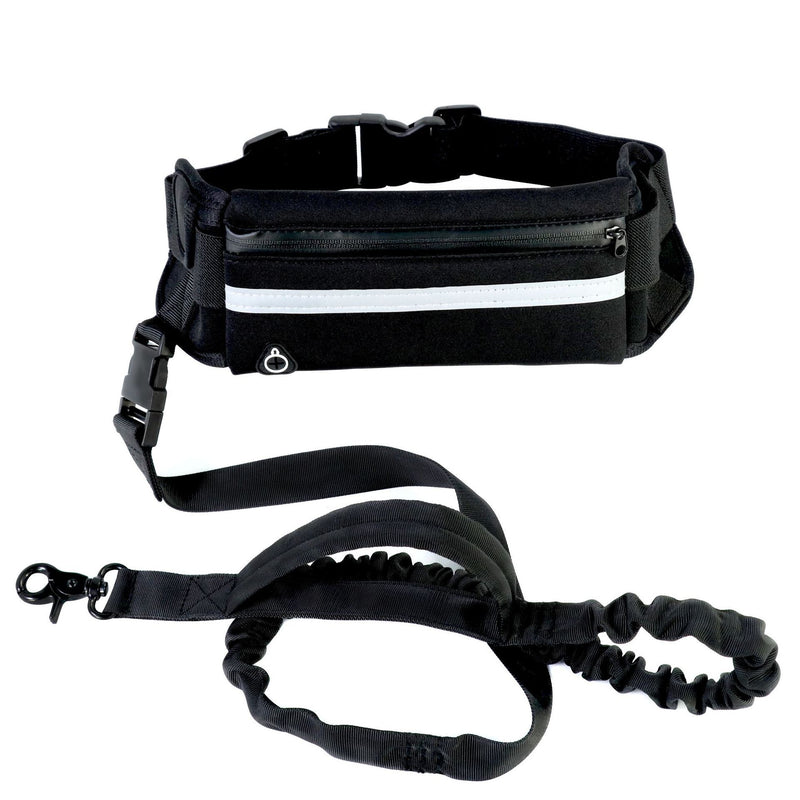 Hands-Free Dog Leash with Shock Absorbing Bungee, Phone Pocket & Water Bottle Holder for Large Dogs (Up to 180lbs)