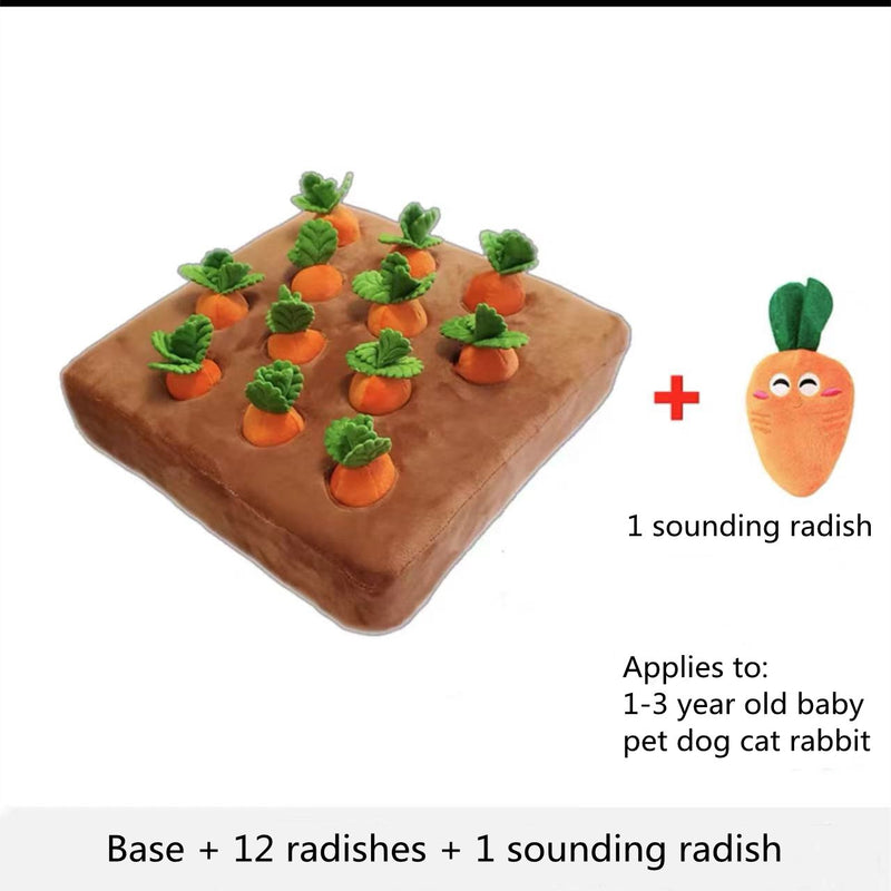 Durable Carrot Plush Dog Toy