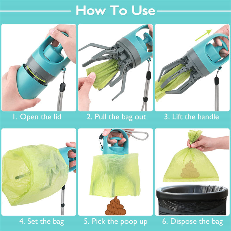 Portable Dog Pooper Scooper with Poop Bag Dispenser