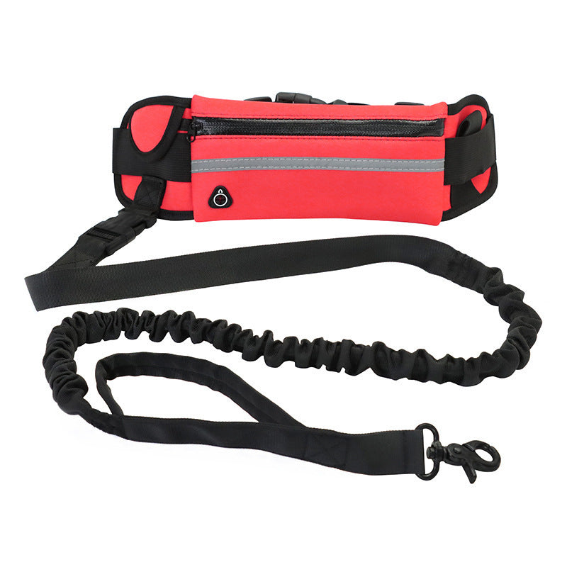 Hands-Free Dog Leash with Shock Absorbing Bungee, Phone Pocket & Water Bottle Holder for Large Dogs (Up to 180lbs)